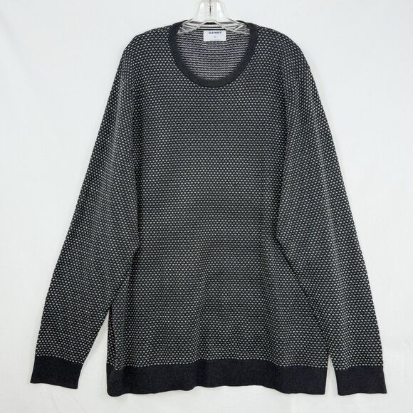 OLD NAVY Men's Sweater 3XL TALL Crew Neck Grey White Long Sleeves - Picture 1 of 13